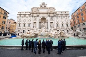 I leader del G20 a fontana di Trevi, Roma
